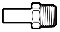 Acetal and Polypropylene Push-To-Connect Stem to Male Straight Adapter Fittings Acetal and Polypropylene Push-To-Connect Stem to Male Straight Adapter Fittings