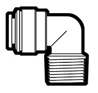 Acetal and Polypropylene Push-To-Connect Tube to Male Adapter Elbows Acetal and Polypropylene Push-To-Connect Tube to Male Adapter Elbows