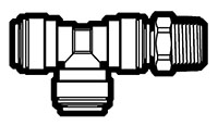 Acetal and Polypropylene Push-To-Connect Tube to Swivel Male Run Adapter Tee Fittings Acetal and Polypropylene Push-To-Connect Tube to Swivel Male Run Adapter Tee Fittings
