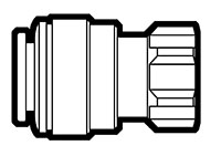 Acetal and Polypropylene Push-To-Connect Tube to Female Faucet Connector Fittings Acetal and Polypropylene Push-To-Connect Tube to Female Faucet Connector Fittings