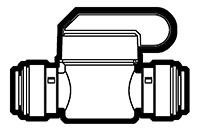 Acetal and Polypropylene Push-To-Connect Tube to Tube Straight Shut-Off Ball Valves Acetal and Polypropylene Push-To-Connect Tube to Tube Straight Shut-Off Ball Valves
