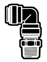 Acetal Push-To-Connect Metric Tube to Swivel Male Adapter Elbows Acetal Push-To-Connect Metric Tube to Swivel Male Adapter Elbows