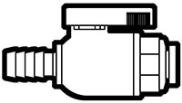 Polypropylene Push-To-Connect Hose Barb to Tube Straight Ball Valves Polypropylene Push-To-Connect Hose Barb to Tube Straight Ball Valves