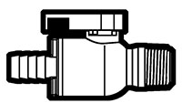 Polypropylene Push-To-Connect Hose Barb to Male NPTF Straight Ball Valves Polypropylene Push-To-Connect Hose Barb to Male NPTF Straight Ball Valves
