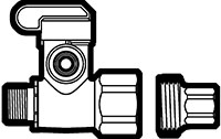 Polypropylene Push-To-Connect Compliant Brass Connector Female National Pipe Straight Mechanical (NPSM) x Male Compression Angle Stop Adapter Ball Valves with Takeoff Polypropylene Push-To-Connect Compliant Brass Connector Female National Pipe Straight Mechanical (NPSM) x Male Compression Angle Stop Adapter Ball Valves with Takeoff