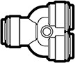 Polypropylene Push-To-Connect and Metric Two Way Divider Adapter Fittings